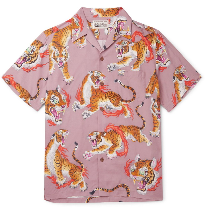 Photo: Wacko Maria - Tim Lehi Camp-Collar Printed Woven Shirt - Pink