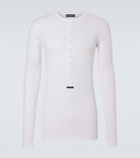 Dolce&Gabbana Ribbed-knit cotton Henley shirt