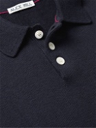 Alex Mill - Geurnsey Merino Wool and Cotton-Blend Polo Shirt - Blue