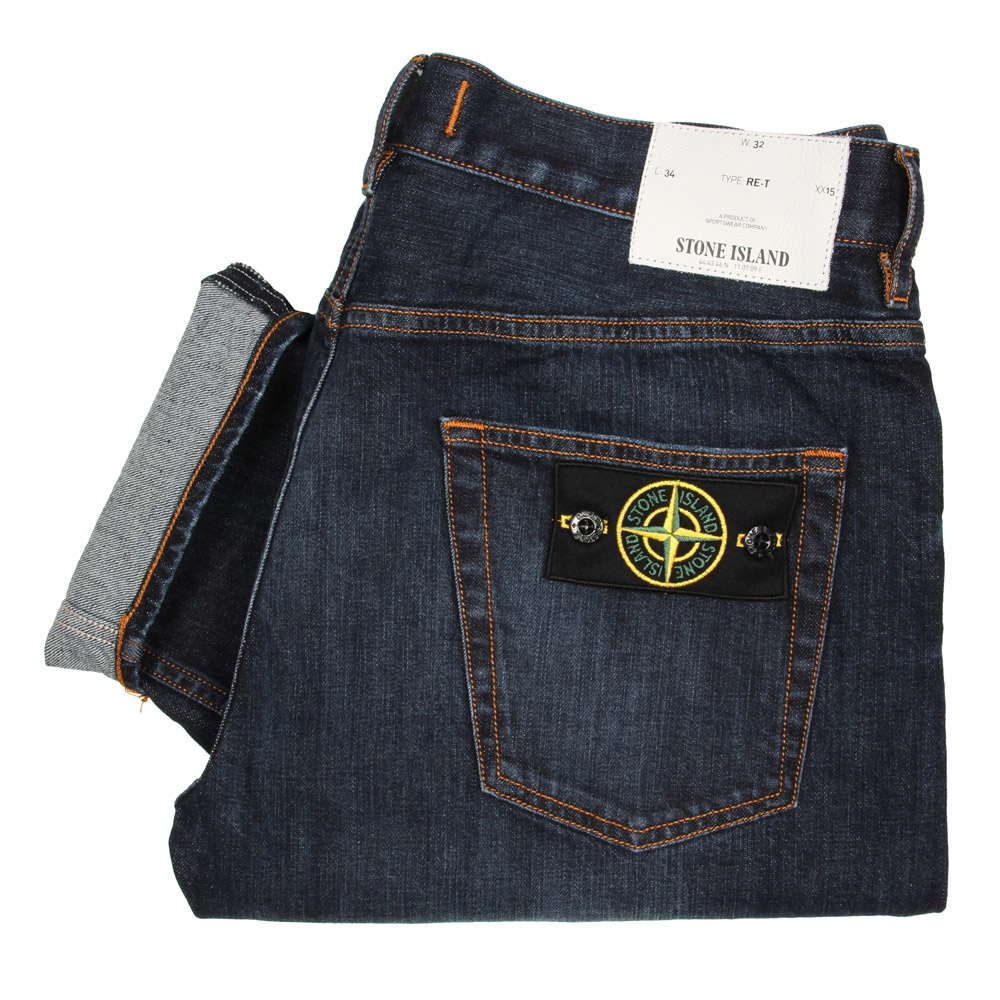 Re-T Regular Tapered Jeans - Navy Stone Island