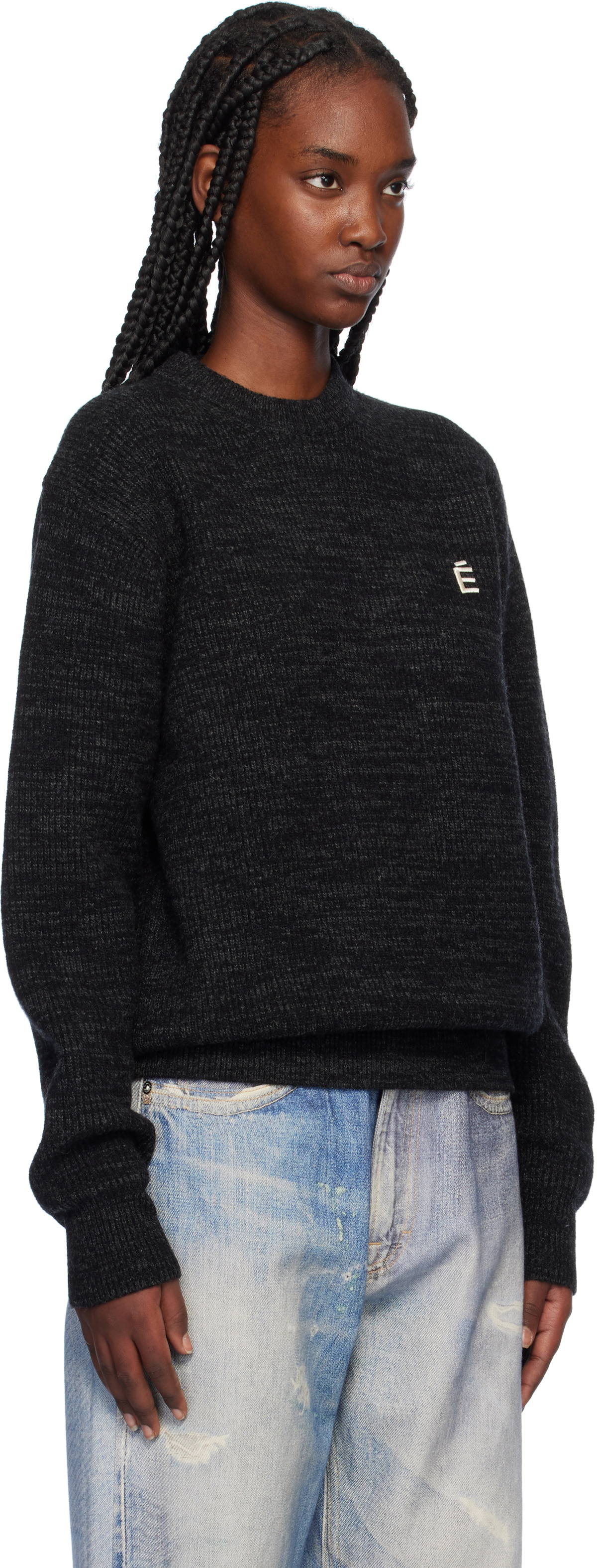 Études Black Regular Round Neck Sweater