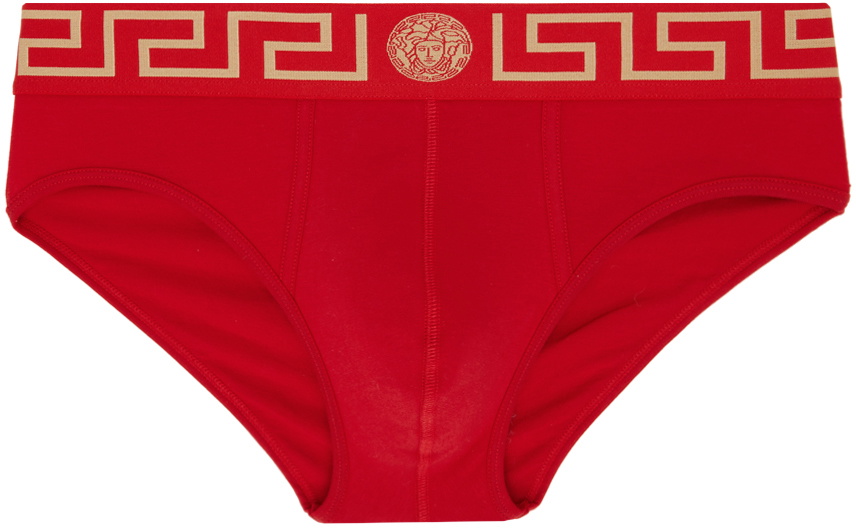 Versace Underwear Red Greca Border Bra 'Parade Red+Fuc