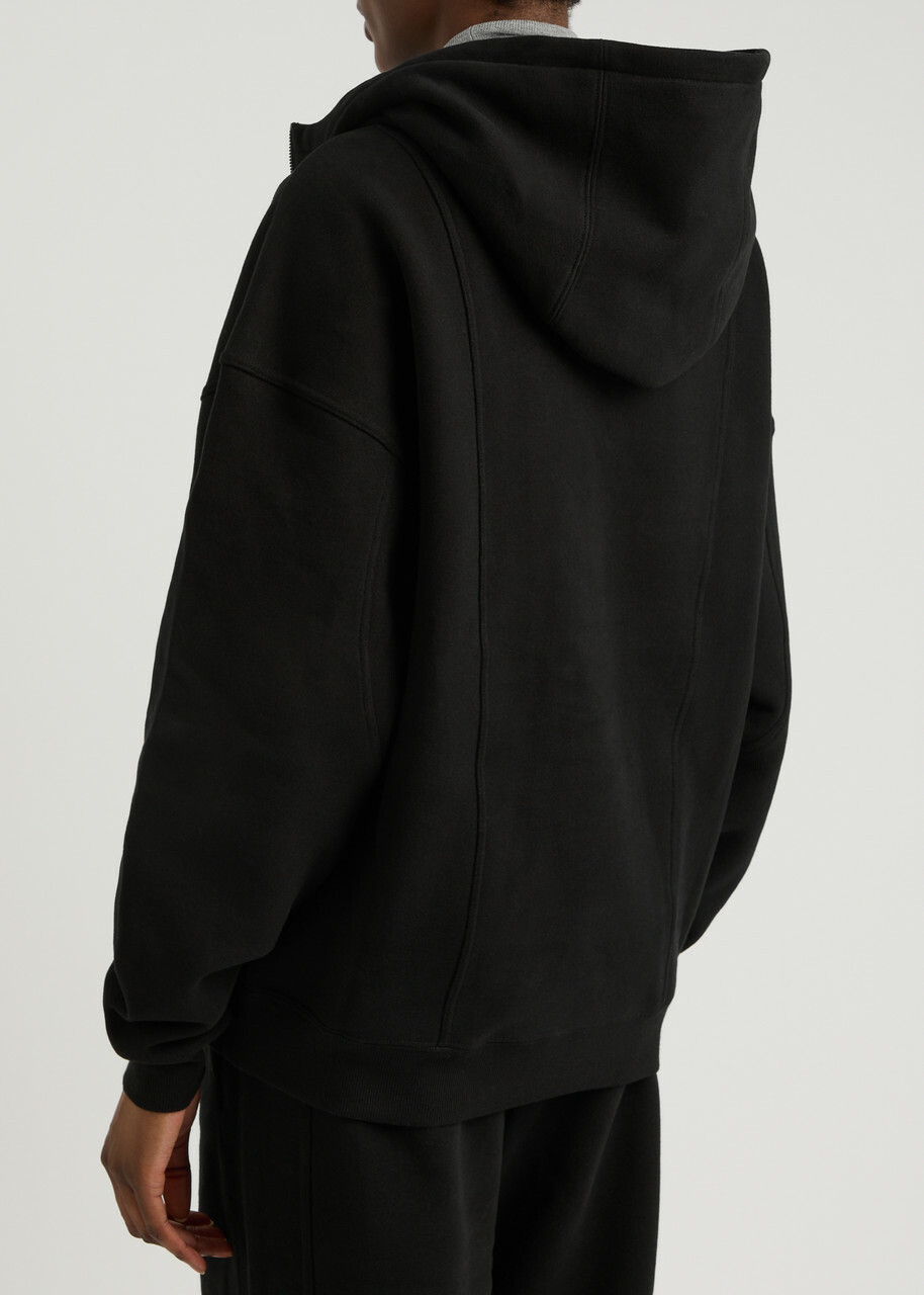 Saint Laurent Panelled Half-zip Hooded Cotton Sweatshirt Black