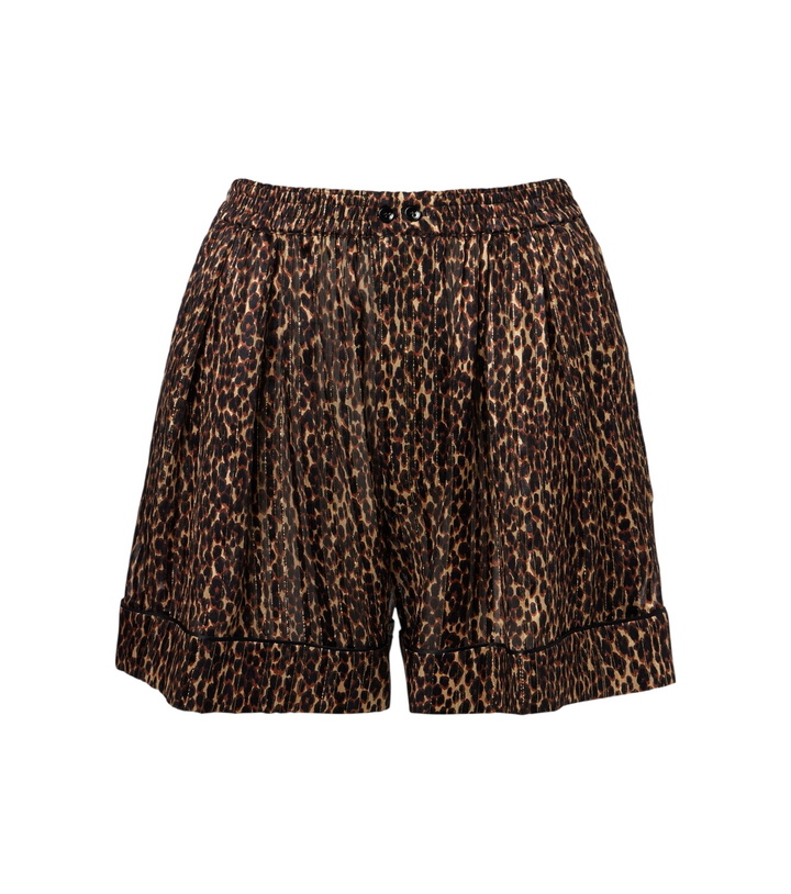 Photo: Saint Laurent Leopard-print silk shorts