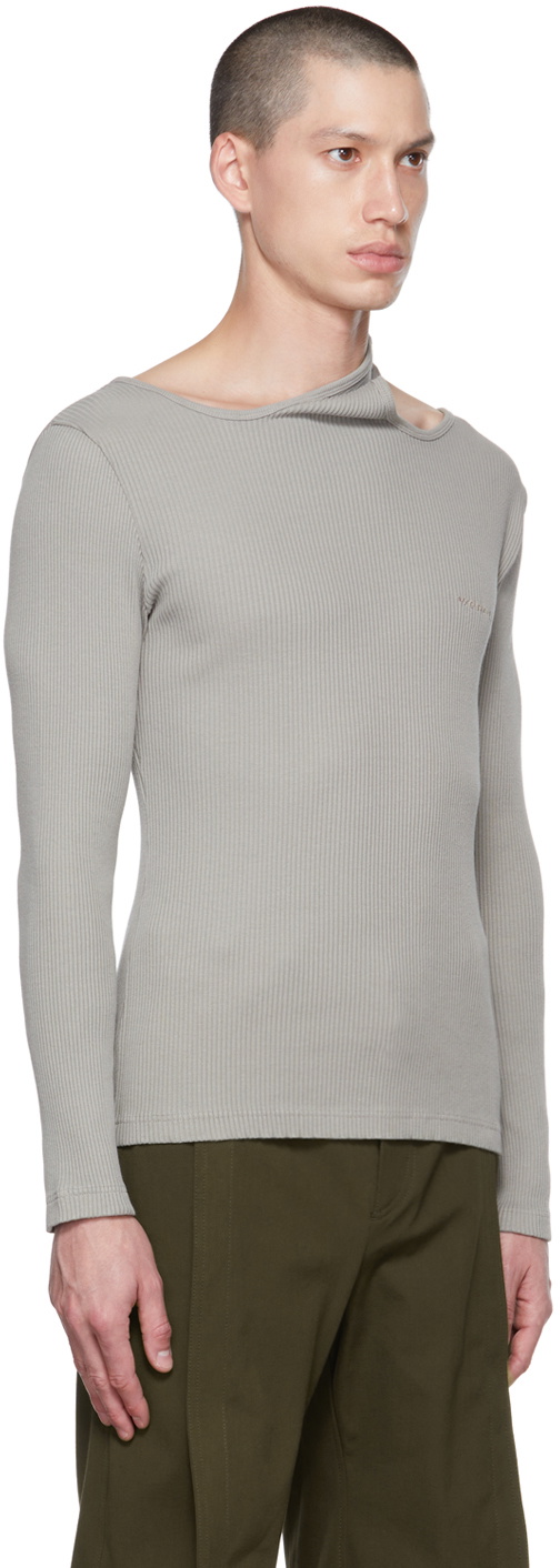 Y/Project Gray Double Collar Long Sleeve T-Shirt Y/Project