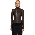 Rick Owens Brown Tower Gary Leather Jacket