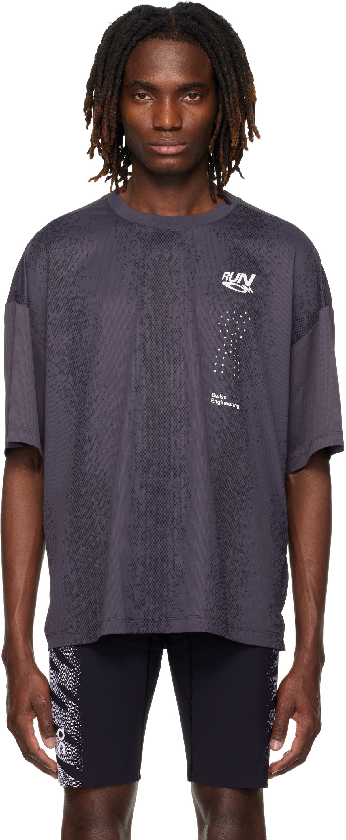 On Gray Performance Volt Running T-shirt