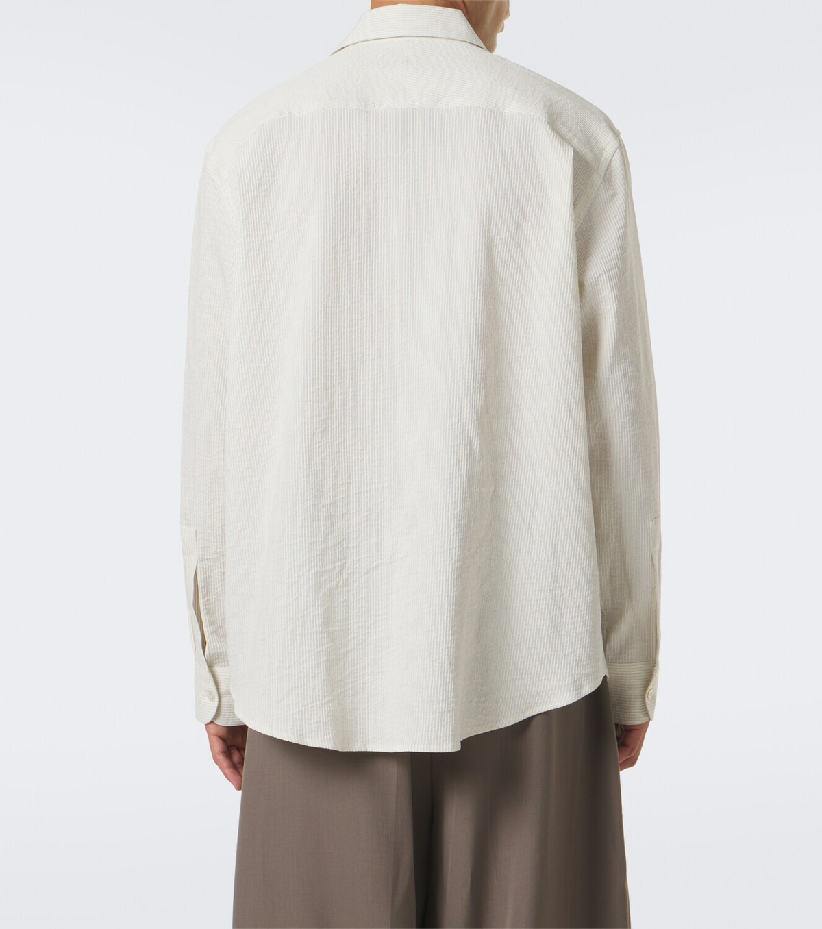 Studio Nicholson View striped cotton and linen shirt