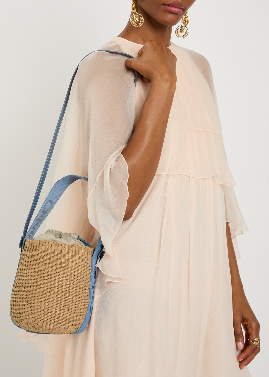 Chloe Woody Raffia Bucket bag - Blue - One Size