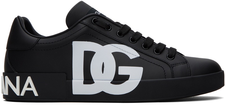 Photo: Dolce & Gabbana Black Portofino Sneakers
