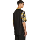 Versace Black and Yellow NYC Barocco Short Sleeve Shirt