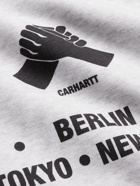CARHARTT WIP - Logo-Print Cotton-Blend Jersey Hoodie - Gray