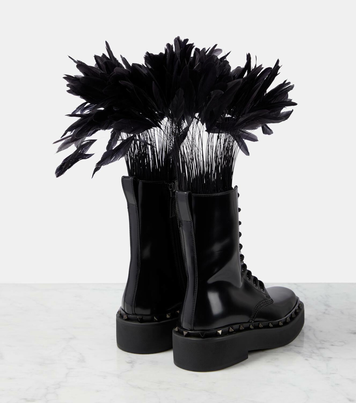 Valentino Garavani Rockstud M-Way leather combat boots