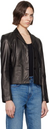 Kallmeyer Black Sloane Shrunken Leather Blazer