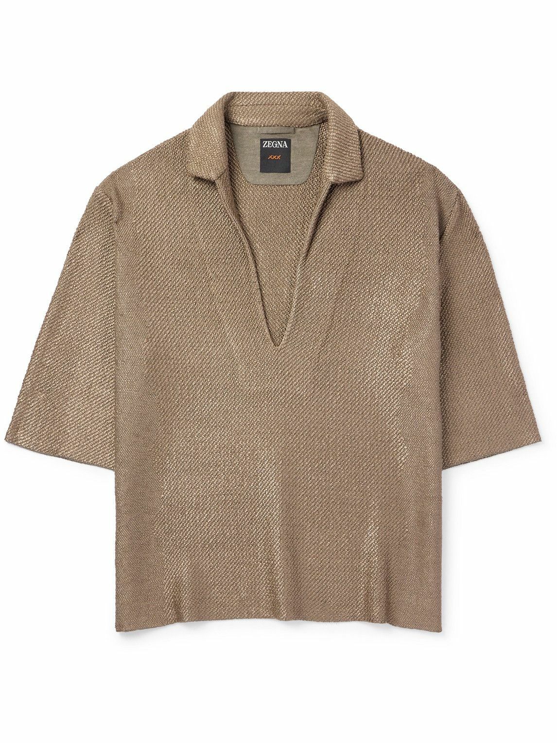 Dark Beige Oasi Lino Shirt