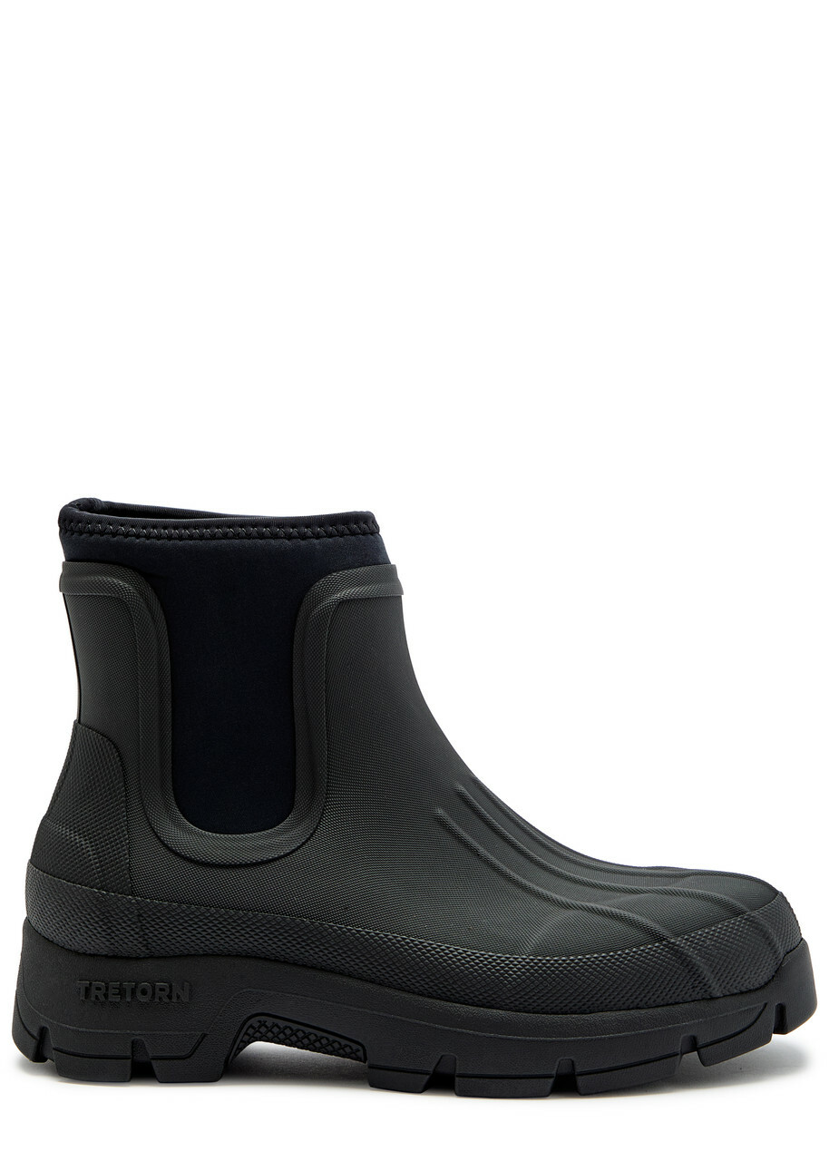 Kassl Editions X Tretorn Marie Rubber Ankle Boots Black