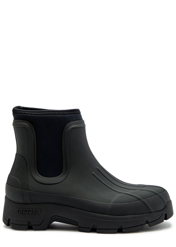 Photo: Kassl Editions X Tretorn Marie Rubber Ankle Boots Black