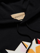 GUCCI - Logo-Print Cotton-Jersey Hoodie - Black