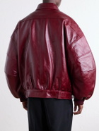 Willy Chavarria - OS Hustler´s Oversized Leather Jacket - Burgundy