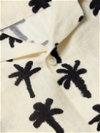 Desmond & Dempsey - Camp-Collar Printed Linen Pyjama Set - Neutrals