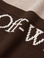 Off-White - Logo-Jacquard Colour-Block Wool Sweater - Neutrals
