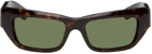 Gucci Tortoiseshell Rectangular Sunglasses