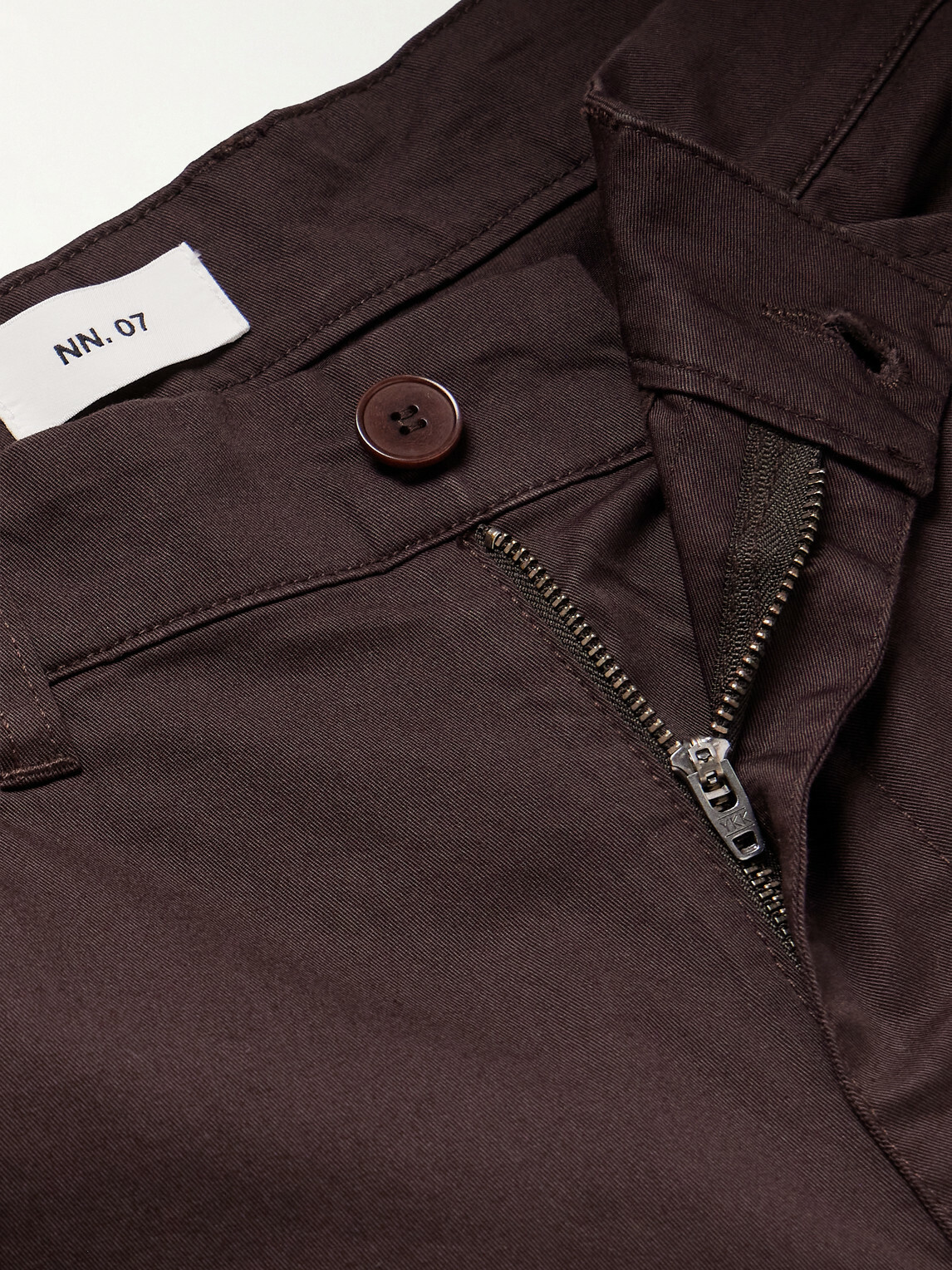 NN07 - Mylo 10021 Straight-Leg Organic Cotton-Blend Twill Trousers - Brown