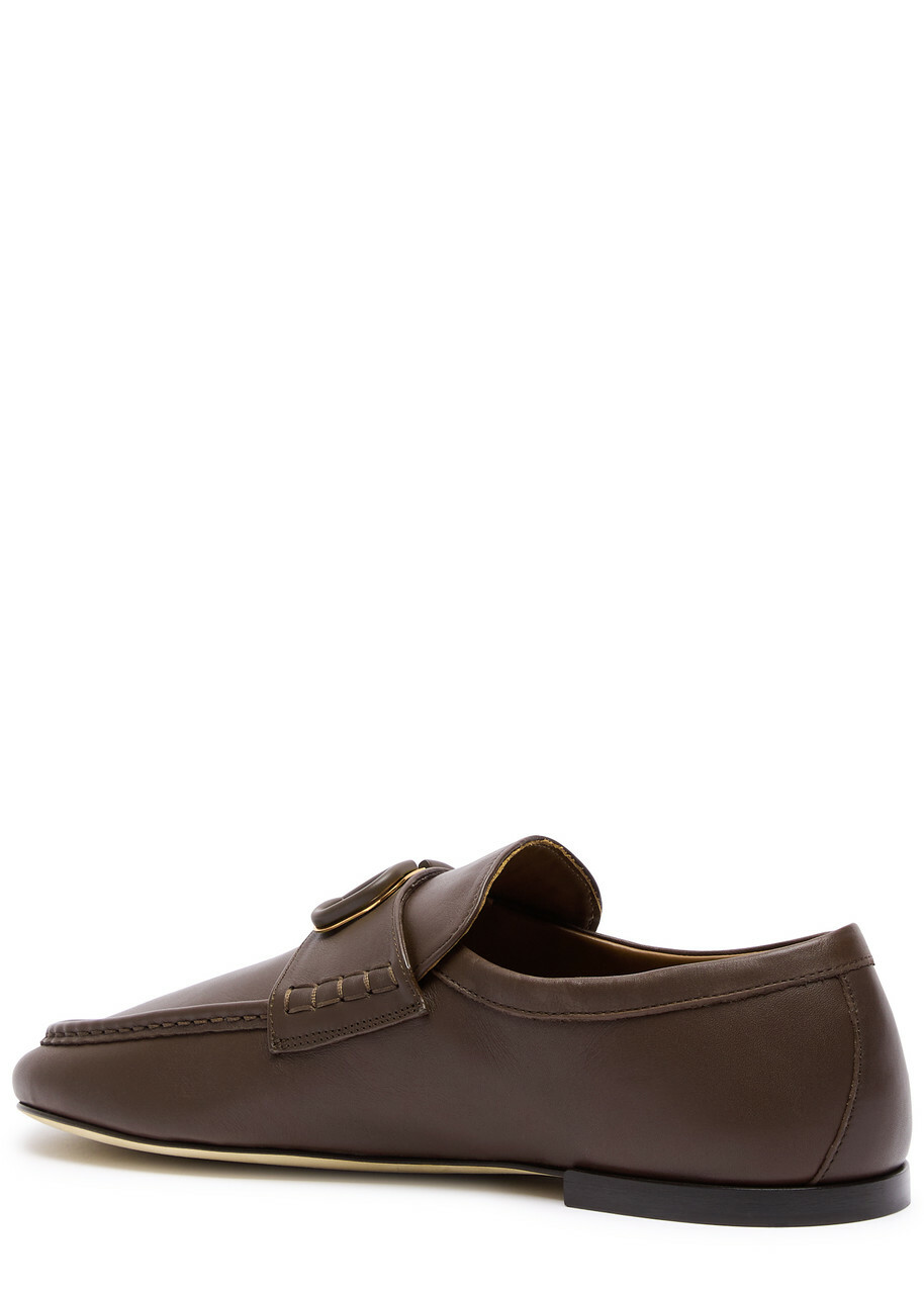 Valentino Vlogo Leather Loafers Brown