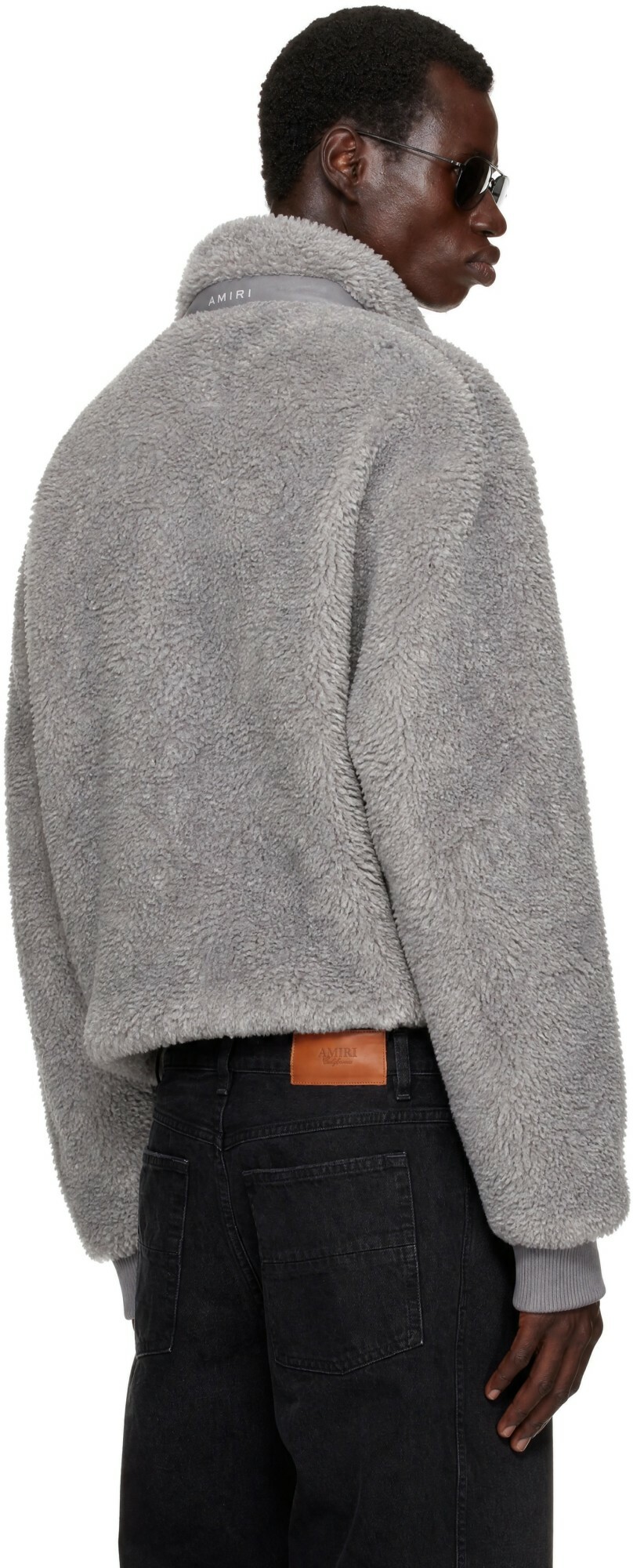 AMIRI Gray Fuzzy Track Jacket