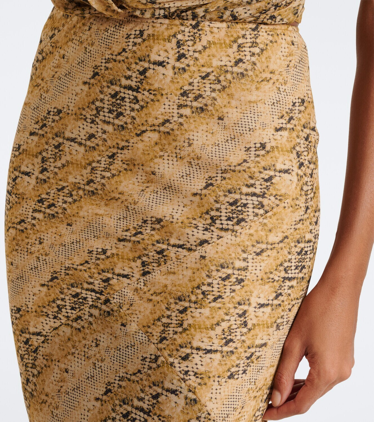 De La Vali Oryx snake-print georgette maxi skirt