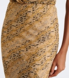 De La Vali Oryx snake-print georgette maxi skirt