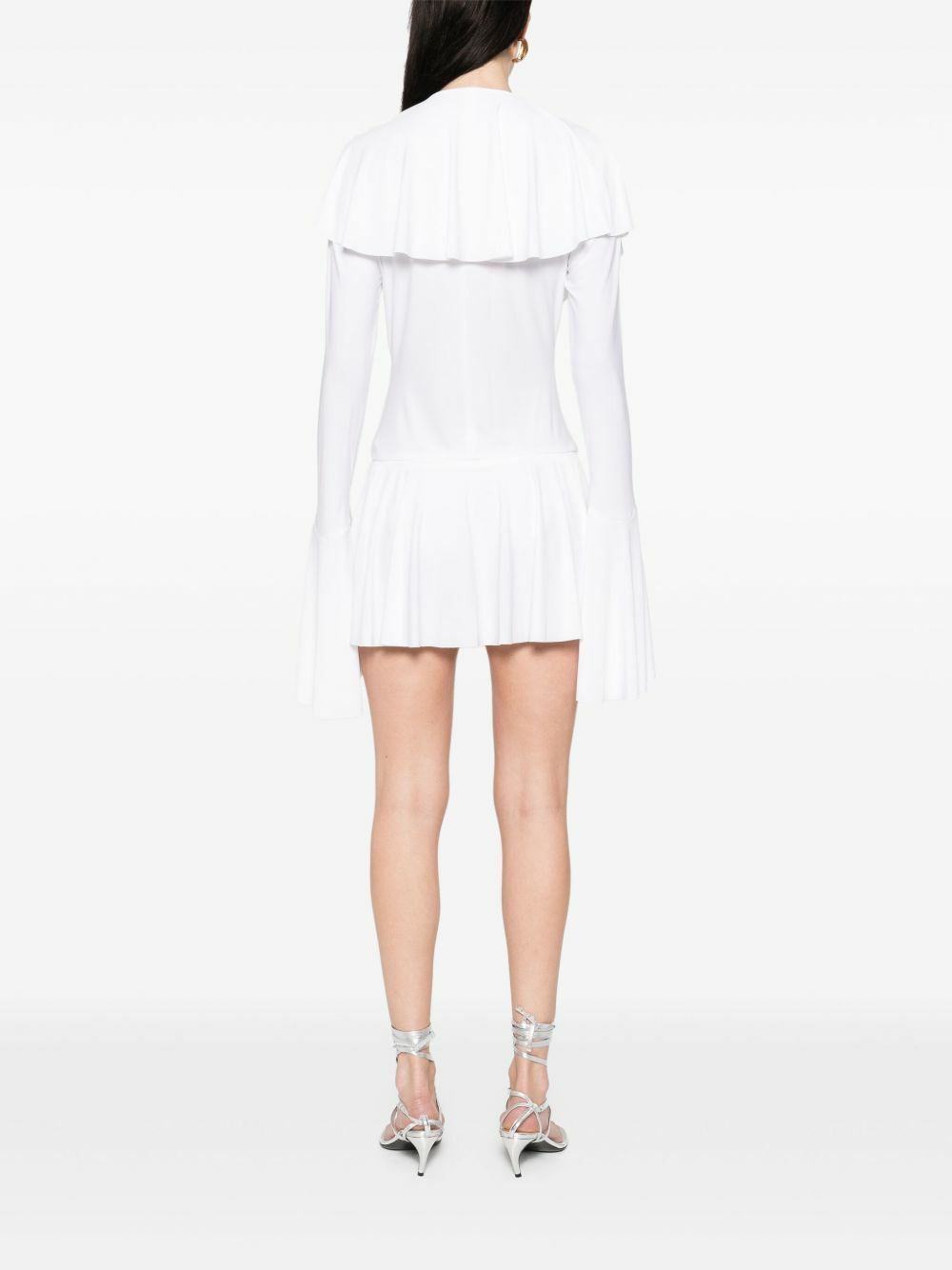 Norma Kamali Long-Sleeve Deep V-Neck Mini Dress Norma Kamali Norma Kamali Long-Sleeve Deep V-Neck Mini Dress Norma Kamali