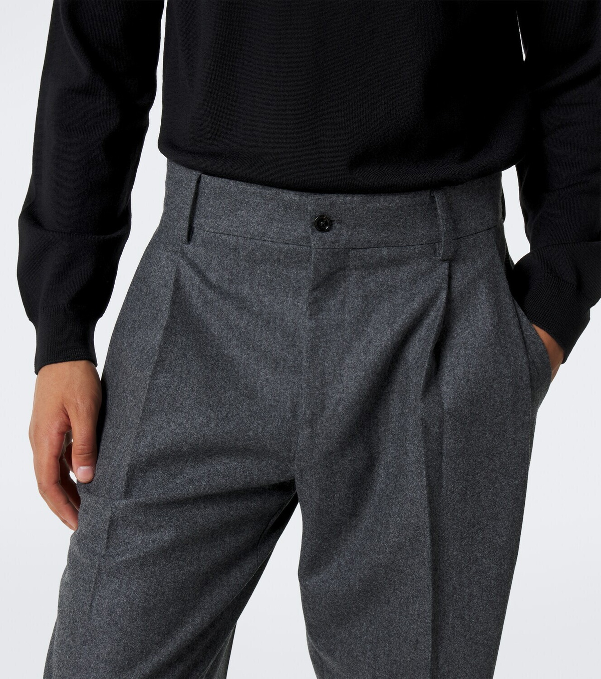 Dolce&Gabbana Virgin wool flannel wide-leg pants