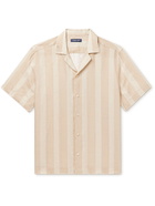 Frescobol Carioca - Roberto Camp-Collar Striped Linen Shirt - Neutrals