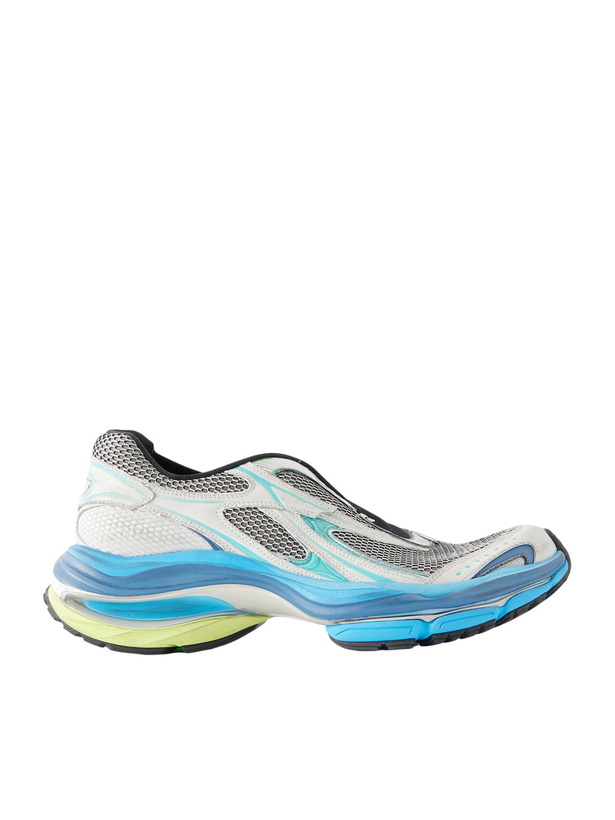 Photo: Balenciaga - D'Orsay Rubber-Trimmed Mesh Sneakers - Blue