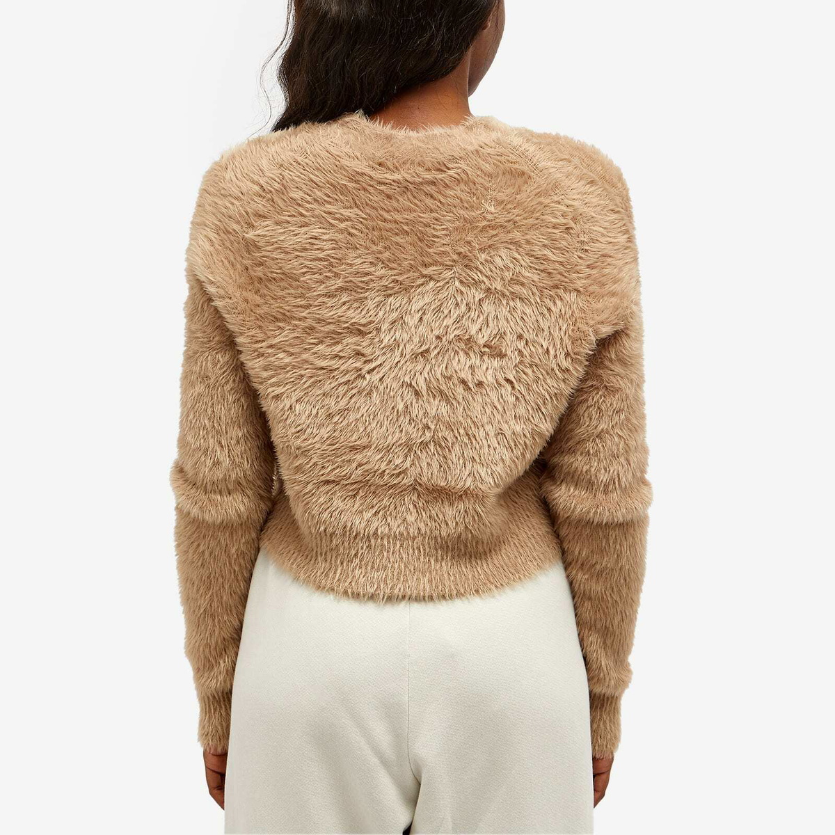 Acne Studios Women's Kazimira Fluffy Cardigan in Camel Brown Acne