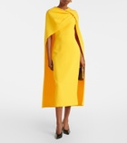 Safiyaa Oria Lupine caped crêpe cocktail dress