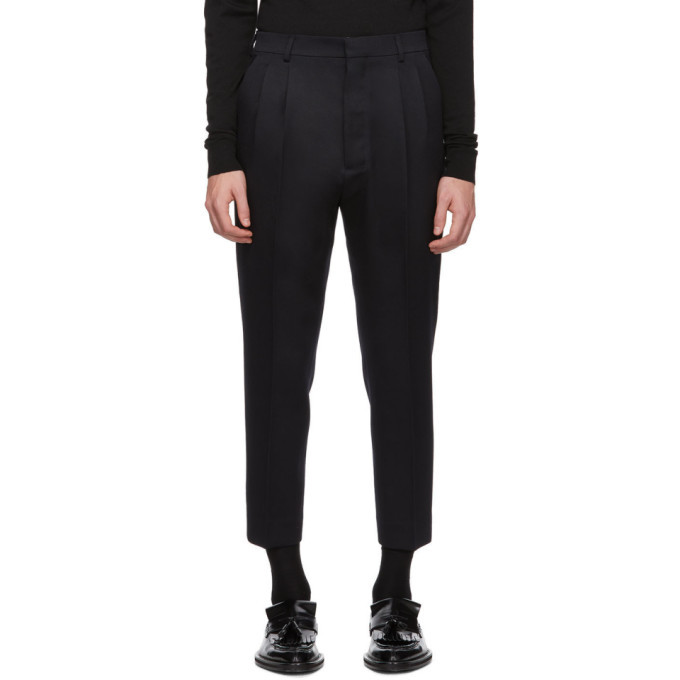 Photo: AMI Alexandre Mattiussi Navy High-Waisted Trousers