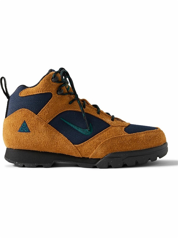 Photo: Nike - ACG Torre Mid Canvas and Suede Hiking Boots - Brown