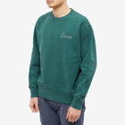 Norse Projects Men's Arne Chain Stitch Logo Crew Sweat in Dartmouth Green