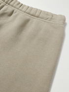 FEAR OF GOD ESSENTIALS - Straight-Leg Logo-Flocked Cotton-Blend Jersey Sweatpants - Brown