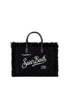 MC2 Saint Barth Braid Tricot Black Colette Handbag With Fringes