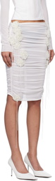 Fancì Club White Skeleton Flower Midi Skirt