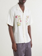 Kardo - Ronald Convertible-Collar Embroidered Cotton Shirt - Neutrals