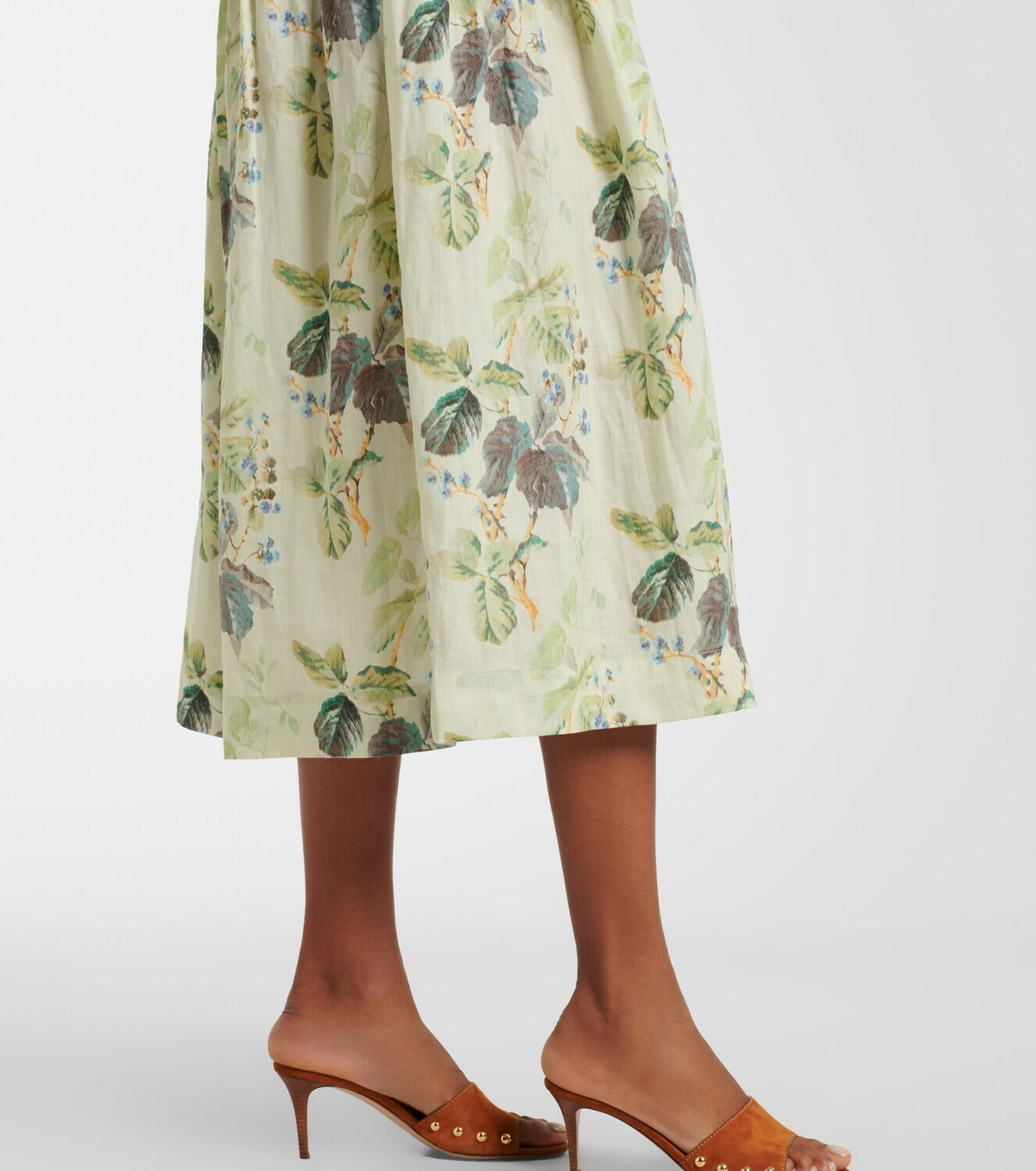 Dôen Benoit floral ramie midi dress