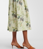 Dôen Benoit floral ramie midi dress