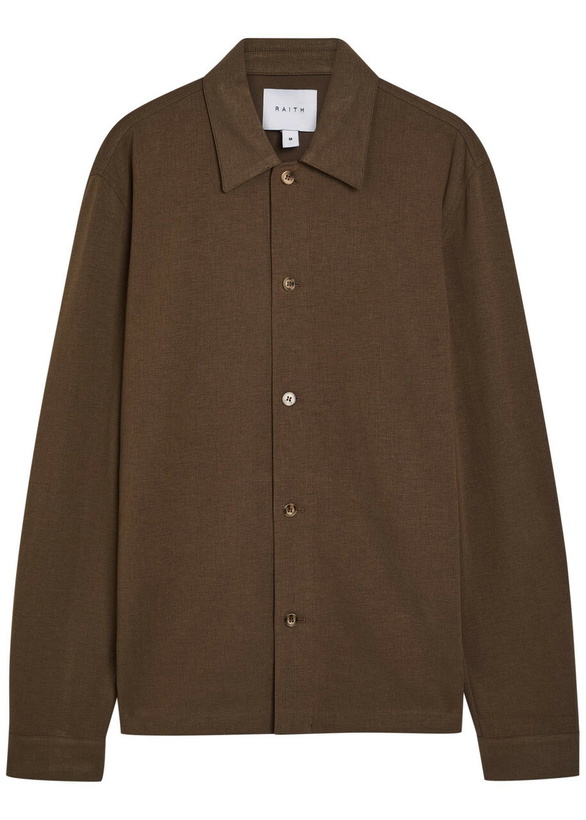 Photo: Raith Geneva Textured Jersey Overshirt Brown