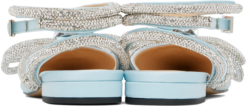 MACH & MACH Blue Double Bow Ballerina Flats