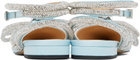MACH & MACH Blue Double Bow Ballerina Flats