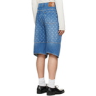 Marine Serre Blue Denim Bermuda Shorts